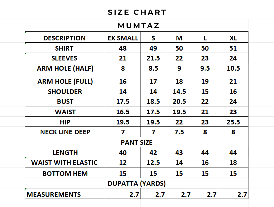 Size Chart