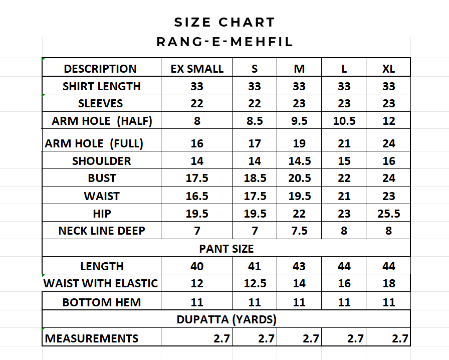 Size Chart