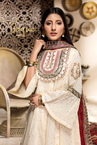 Ellena - 3 Piece Fancy Embroidered Organza Suit-212OW