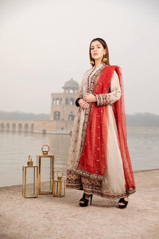 Picture of Ellena - Fancy Embroidered Formal Wear 3 Piece Suit - VJQ298 - Available at Raja Sahib