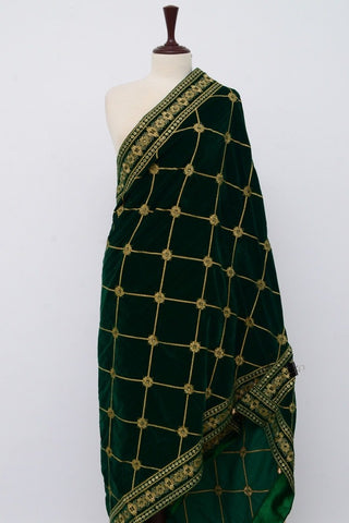 Ellena Fancy Embroidered Shawl Green - SH216