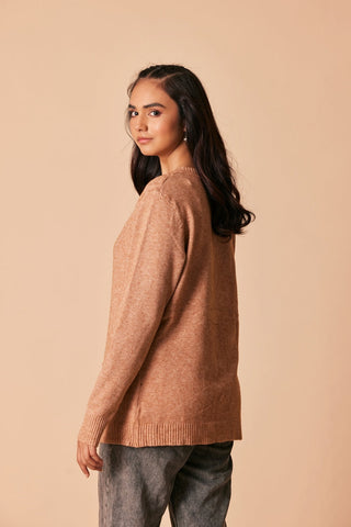 Ellena - Round Neck Cardigan Sweater