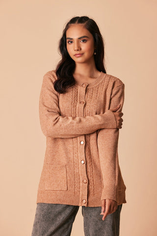 Ellena - Round Neck Cardigan Sweater