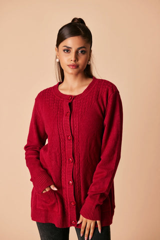 Ellena - Round Neck Cardigan Sweater