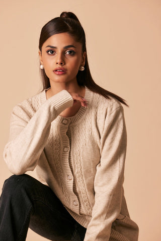 Ellena - Round Neck Cardigan Sweater