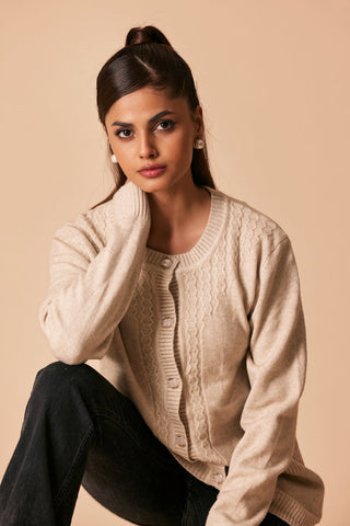 Ellena - Round Neck Cardigan Sweater