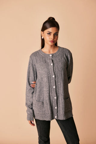 Ellena - Round Neck Cardigan Sweater