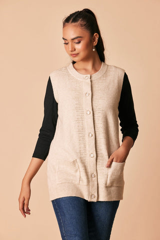 Ellena - Round Neck Cardigan Sweater