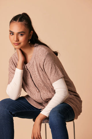 Ellena - Round Neck Cardigan Sweater