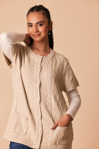 Ellena - Round Neck Cardigan Sweater