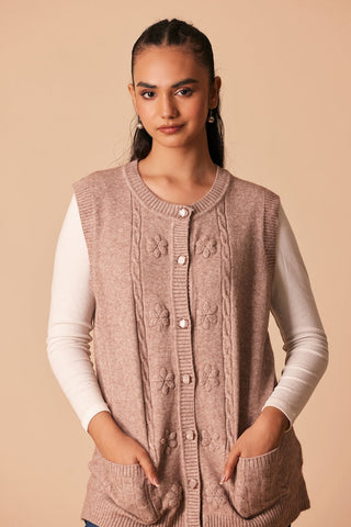 Ellena - Round Neck Cardigan Sweater