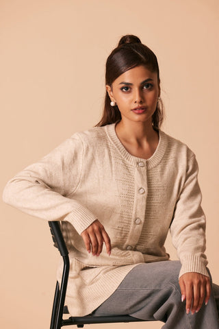 Ellena - Round Neck Cardigan Sweater