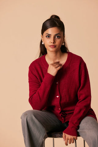 Ellena - Round Neck Cardigan Sweater