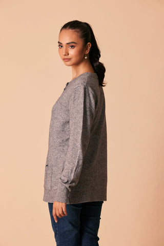 Ellena - Round Neck Cardigan Sweater