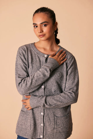 Ellena - Round Neck Cardigan Sweater