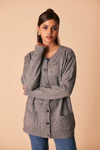 Ellena - Round Neck Cardigan Sweater