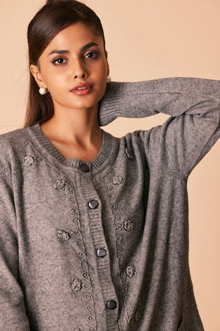 Ellena - Round Neck Cardigan Sweater