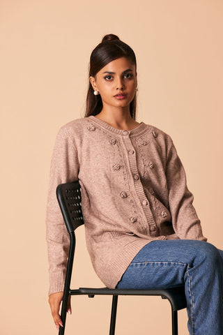 Ellena - Round Neck Cardigan Sweater