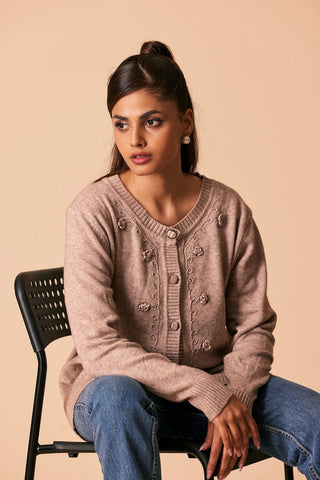 Ellena - Round Neck Cardigan Sweater