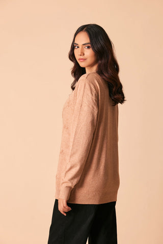 Ellena - Round Neck Cardigan Sweater