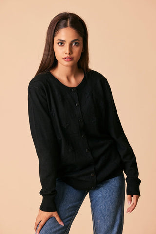 Ellena - Round Neck Cardigan Sweater