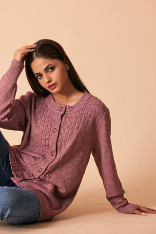 Ellena - Round Neck Cardigan Sweater