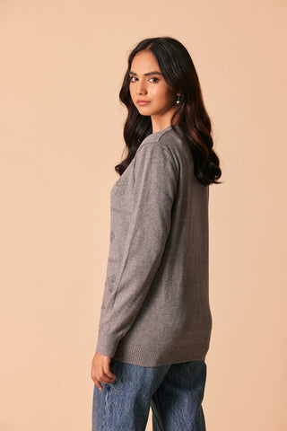 Ellena - Round Neck Cardigan Sweater