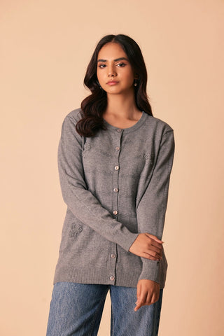 Ellena - Round Neck Cardigan Sweater