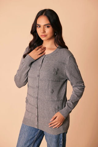 Ellena - Round Neck Cardigan Sweater