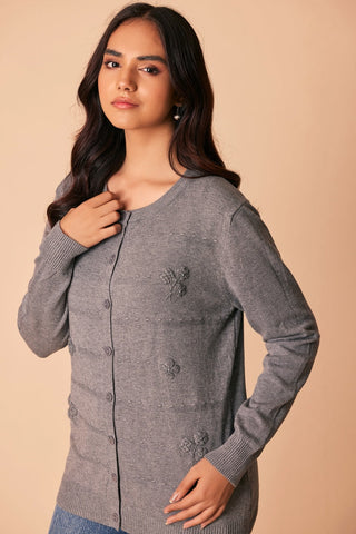 Ellena - Round Neck Cardigan Sweater