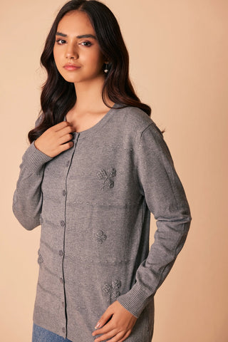 Ellena - Round Neck Cardigan Sweater