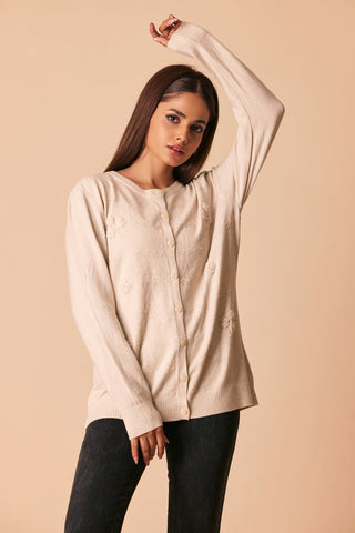 Ellena - Round Neck Cardigan Sweater