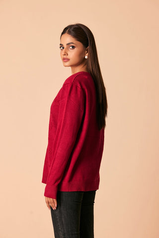 Ellena - Round Neck Cardigan Sweater