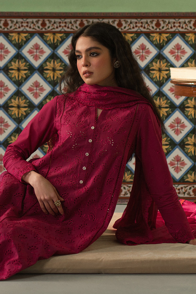 Picture of Cross Stitch - 3 Piece Chikankari Lawn Collection - Cerise Loft - Available at Raja Sahib