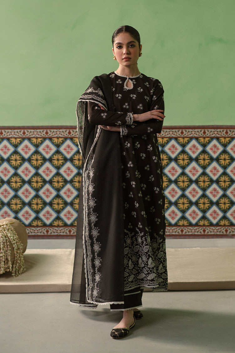 Picture of Cross Stitch - 3 Piece Chikankari Lawn Collection - Dusky Sable - Available at Raja Sahib