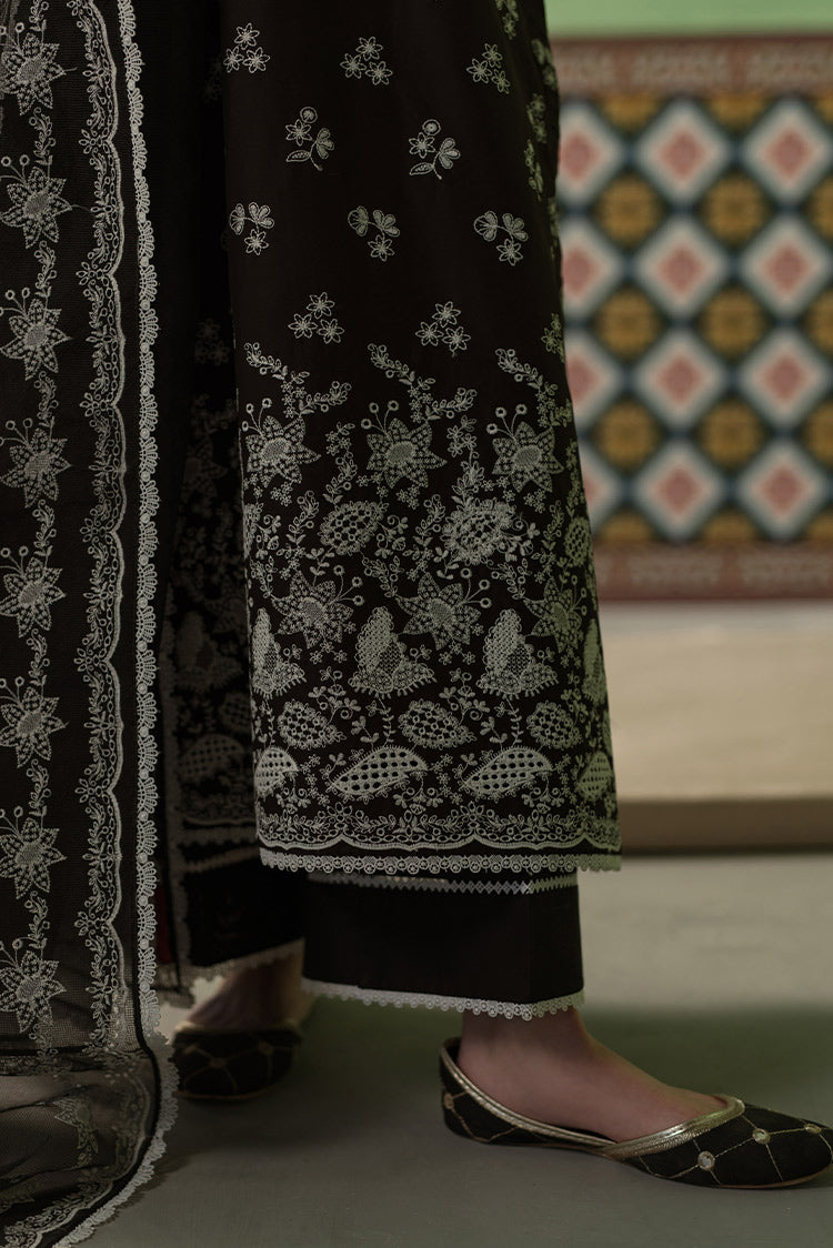 Picture of Cross Stitch - 3 Piece Chikankari Lawn Collection - Dusky Sable - Available at Raja Sahib