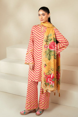 Picture of Cross Stitch - Daily Unstitched Lawn Collection - Golden Rosado - Available at Raja Sahib