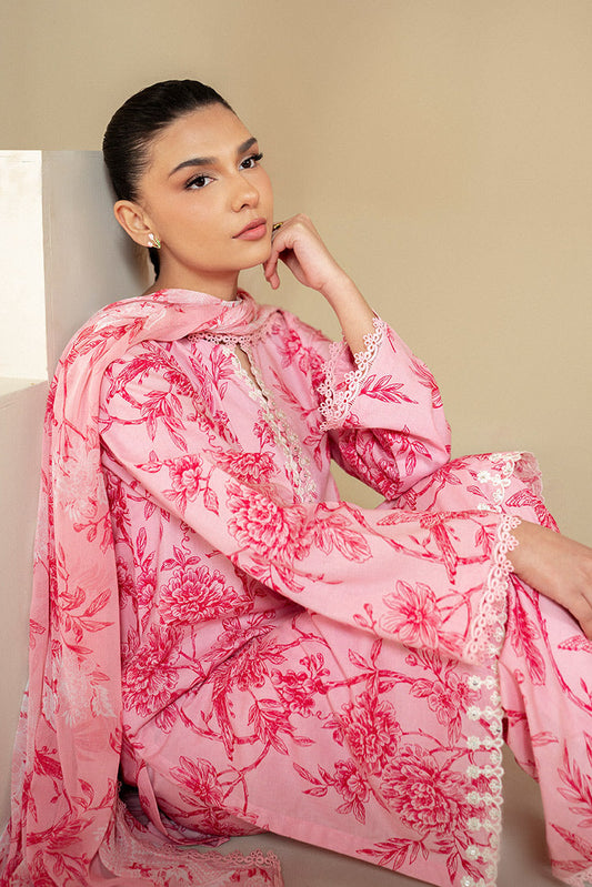 Picture of Cross Stitch - Daily Unstitched Lawn Collection - Shaded Pink - Available at Raja Sahib