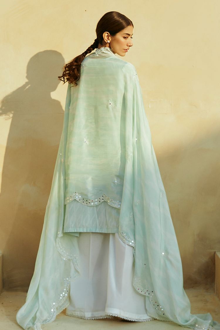 Picture of Cross Stitch - Unstitched Premium Lawn Collection - Whisper Mint - Available at Raja Sahib