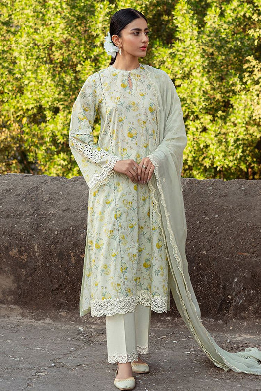 Picture of Cross Stitch - Unstitched Premium Lawn Collection - Lime Primrose - Available at Raja Sahib