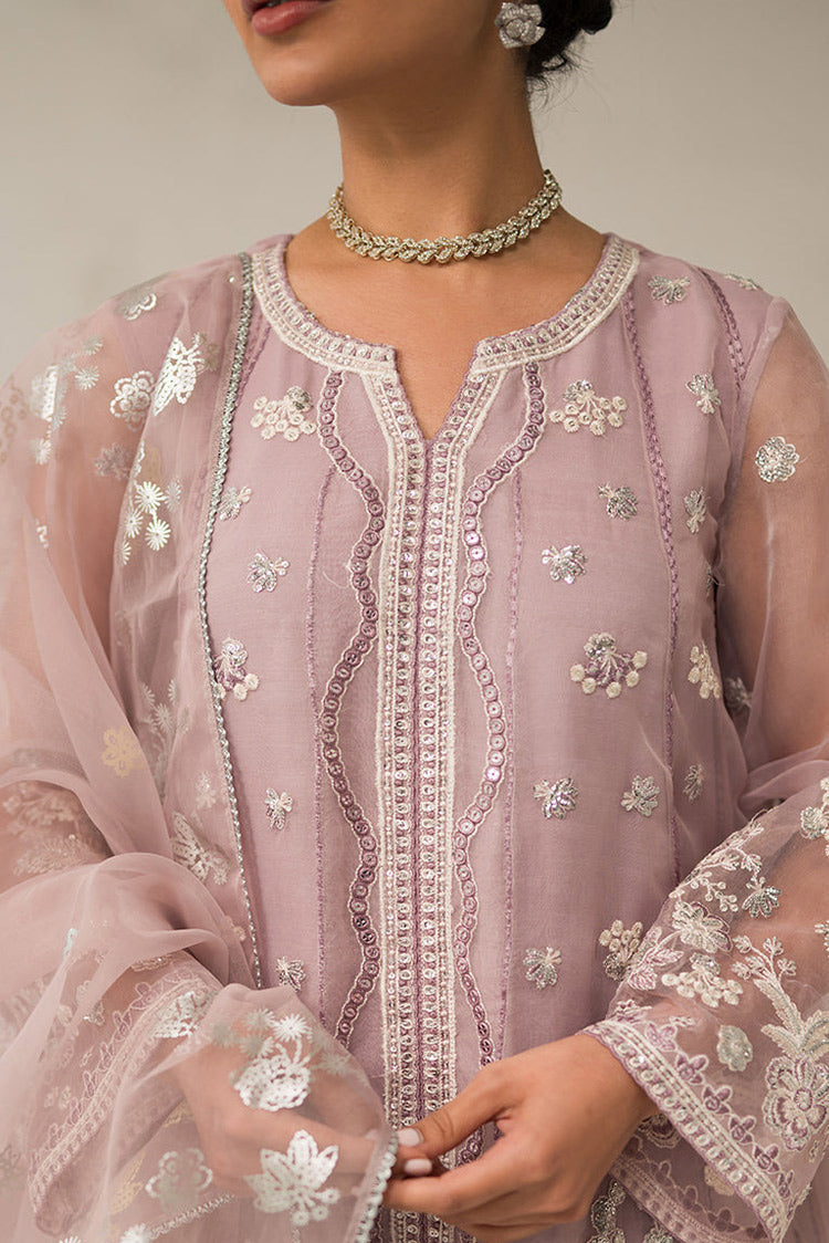 Picture of Cross Stitch - Unstitched Luxury Lawn Collection - Mauve Somber - Available at Raja Sahib