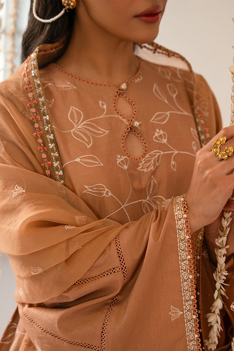 Picture of Cross Stitch - Mahiri Unstitched Embroidered Collection Vol 2 - Rustic Brown - Available at Raja Sahib