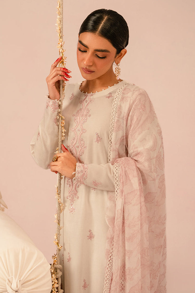 Picture of Cross Stitch - Mahiri Unstitched Embroidered Collection Vol 2 - Ivory Cream - Available at Raja Sahib