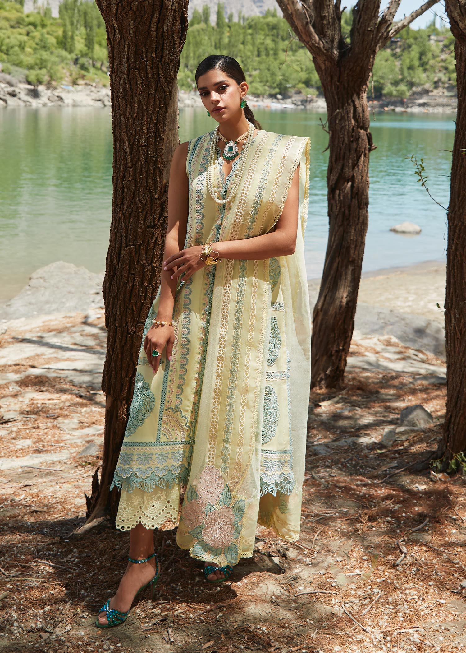 Picture of Crimson - 7B Medley Of Lace Luxury Lawn Collection - Available at Raja Sahib