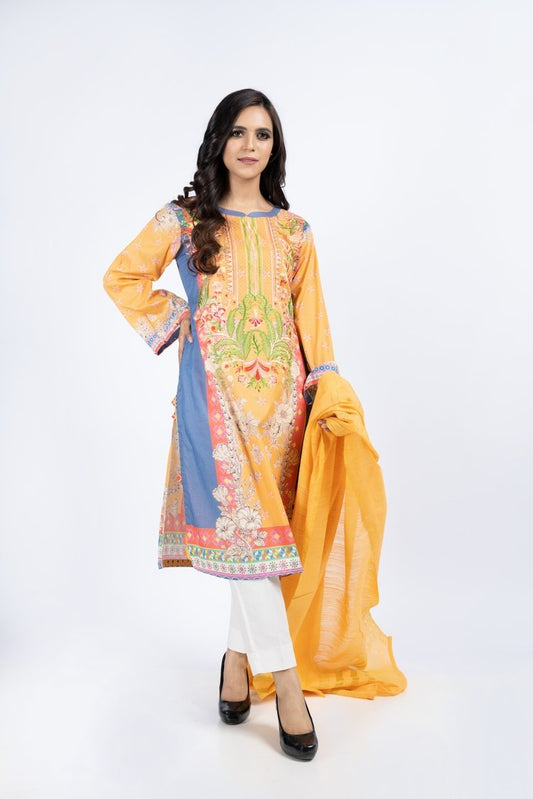 Picture of Printed & Embroidered Lawn Suit - ARN1805 - Available at Raja Sahib