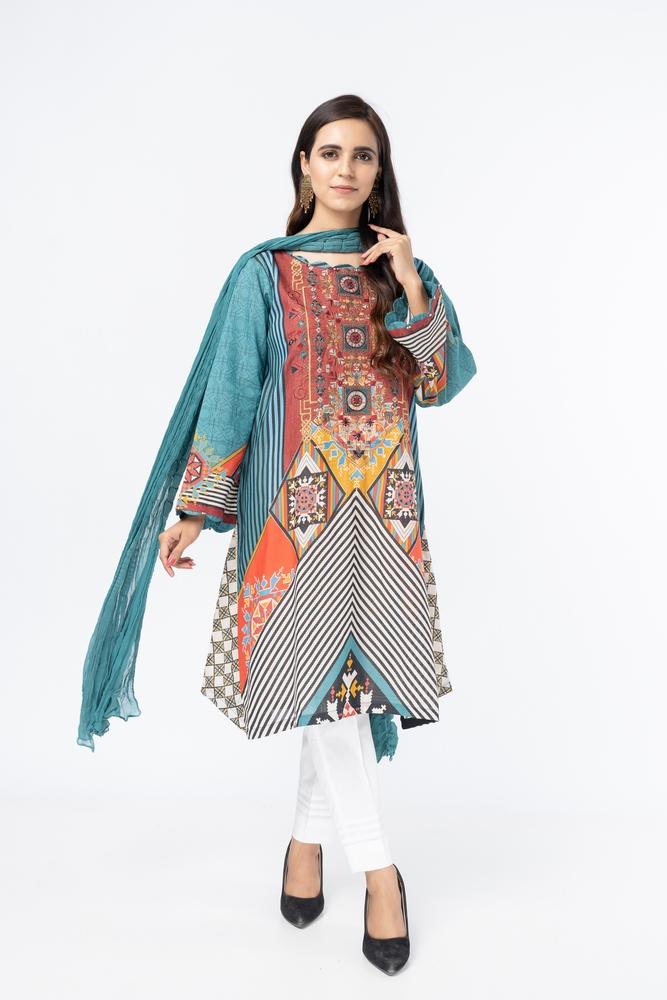 Picture of Printed & Embroidered Lawn Suit - ARN1999 - Available at Raja Sahib