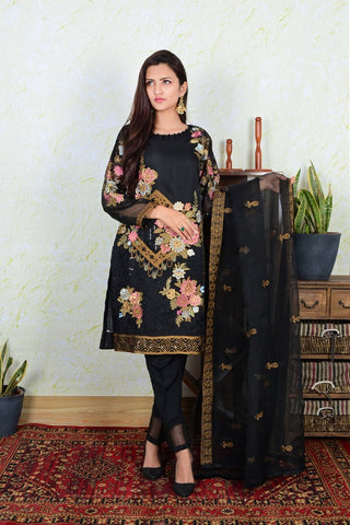 Ellena - Fancy Embroidered Formal Wear 3 Piece Suit - VJQ218