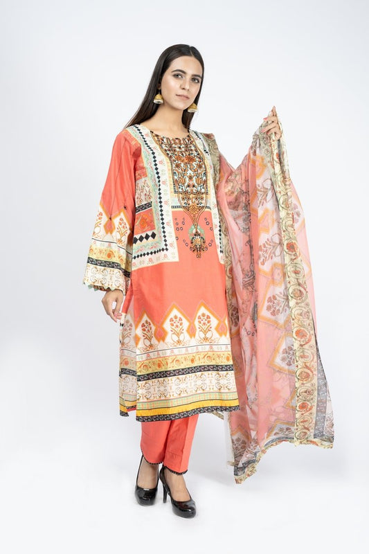 Picture of Printed & Embroidered Lawn Suit - ARN2221 - Available at Raja Sahib