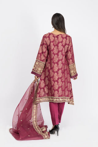 Ellena - Embroidered Jacquard Suit - ARN275