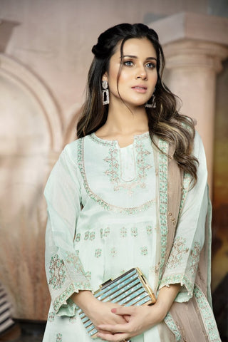 Picture of Ellena - Fancy Embroidered Formal Wear 3 Piece Suit - VJQ279 - Available at Raja Sahib